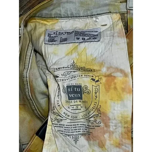 Si Tu Veux Yellow Superstack Men’s Jean’s Size 32 New